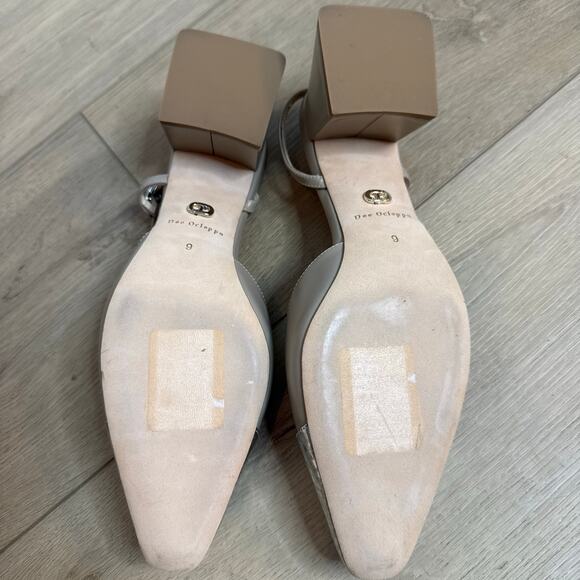 NEW DEE OCLEPPO Naples Cap Toe Slingback Pump In Beige/silver - Picture 4 of 6